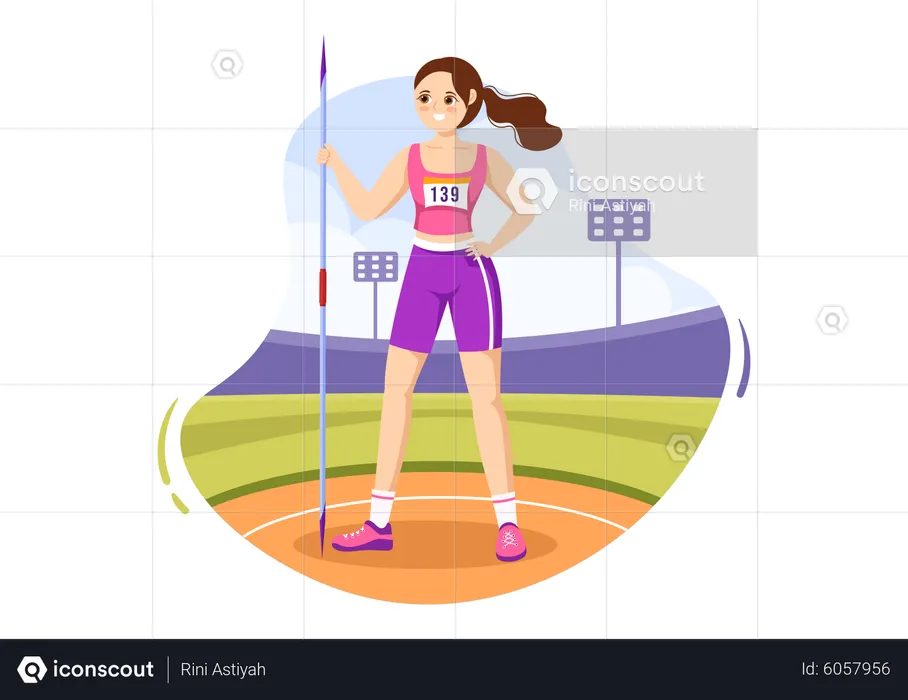 Female javelin thrower  Illustration