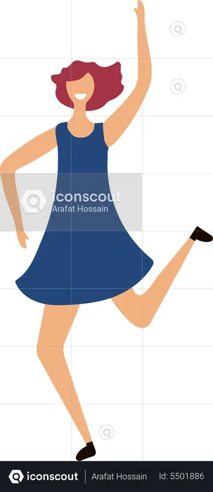 Female Jumping In Air  Illustration