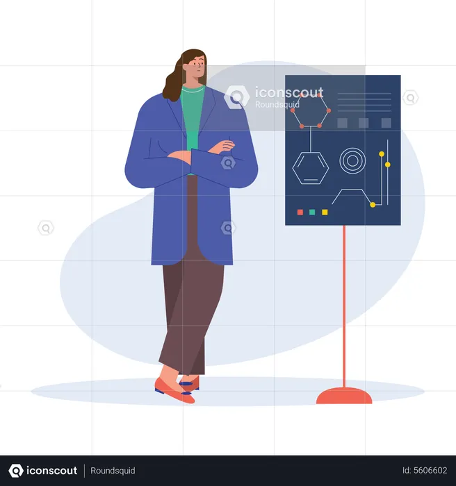 Female lab research worker  Illustration