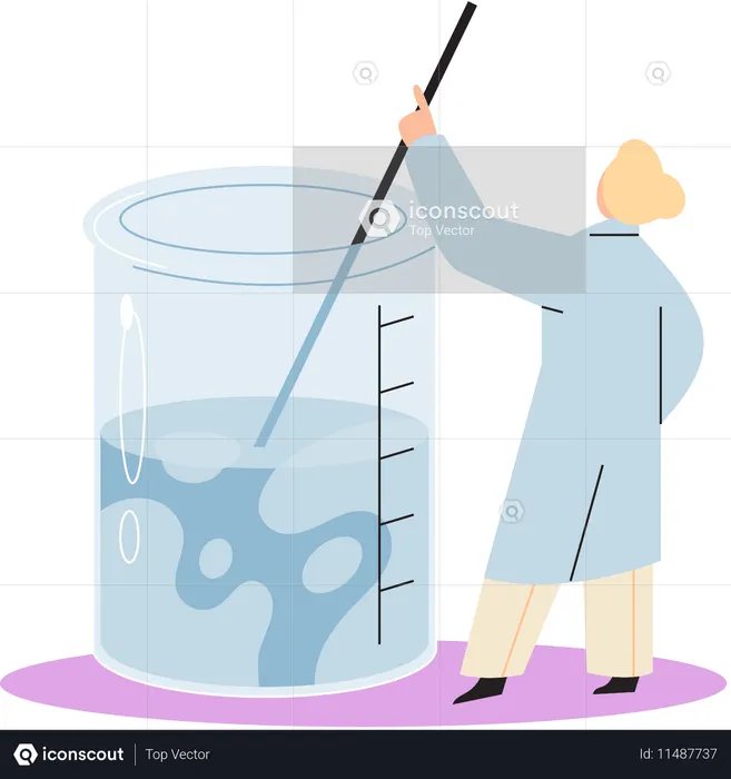 Female Laboratory assistants with test tube  Illustration