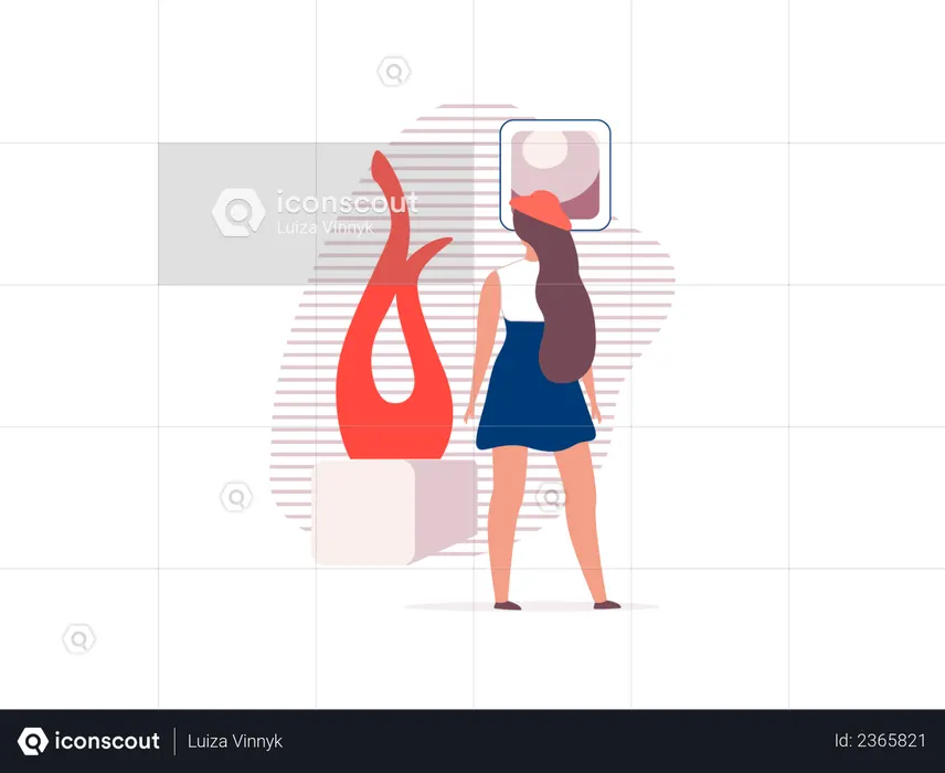 Female looking art  Illustration