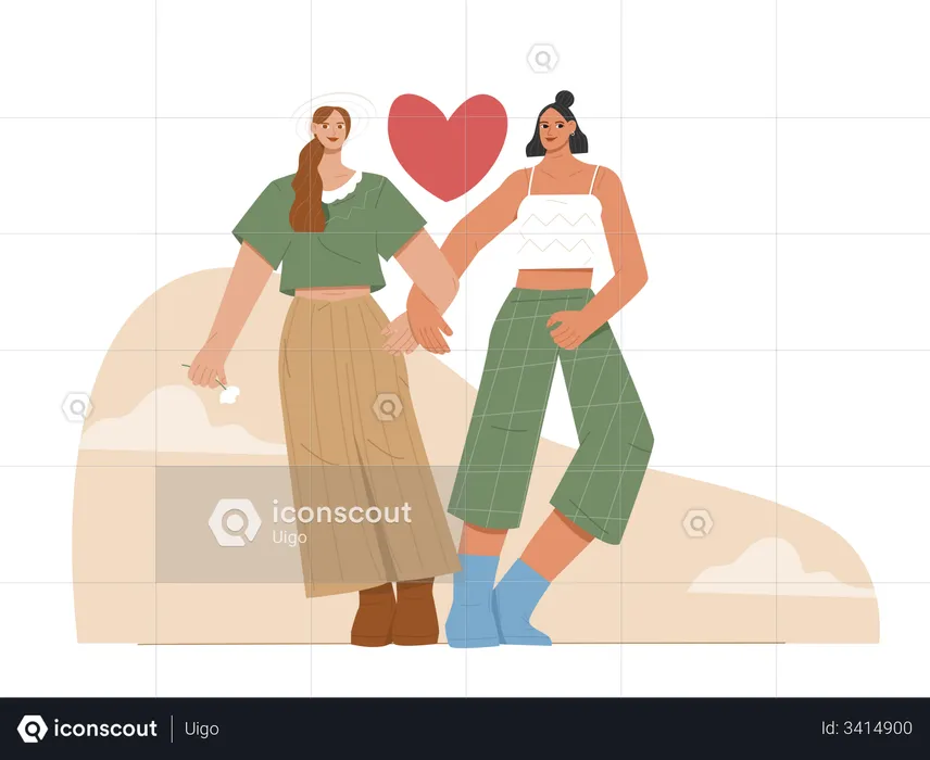 Female Lovers  Illustration