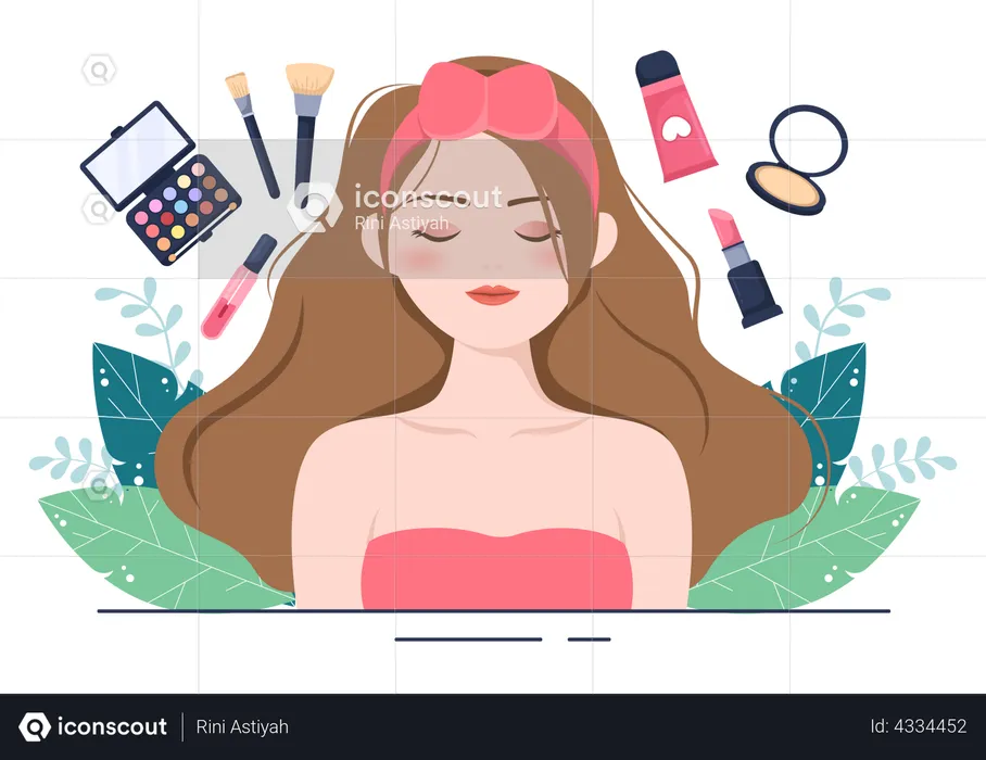 Female makeup cosmetics variety  Illustration