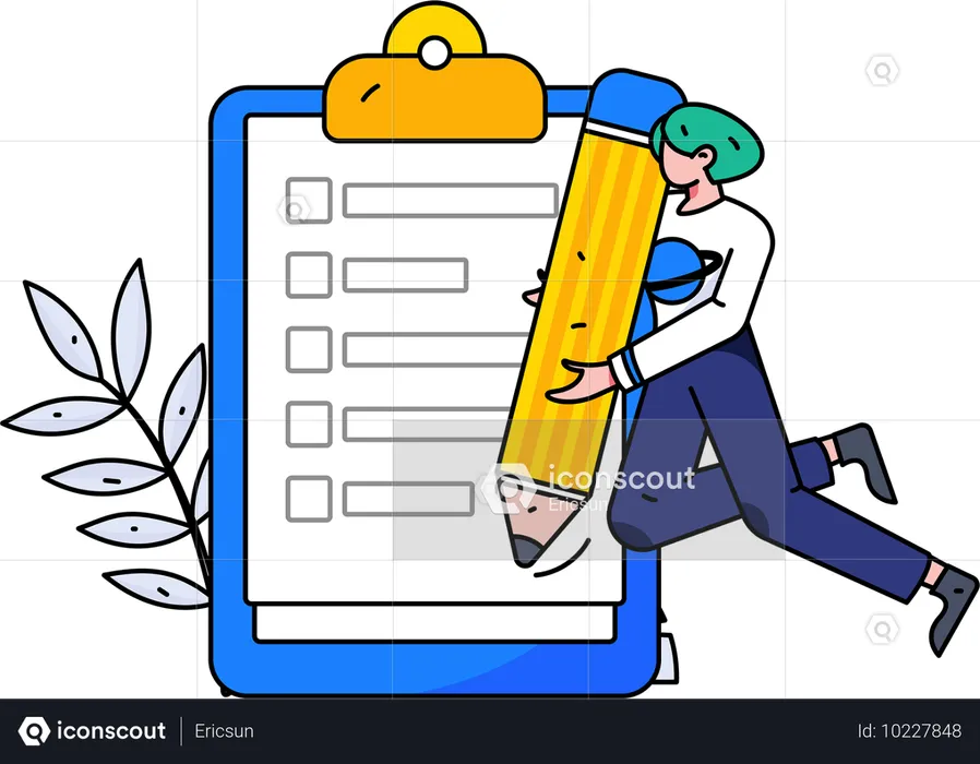 Female Making To Do List  Illustration