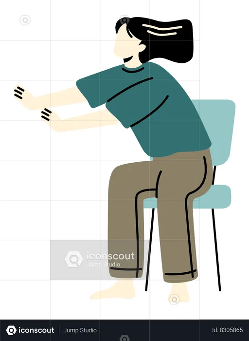 Female manager doing Office Exercise  Illustration
