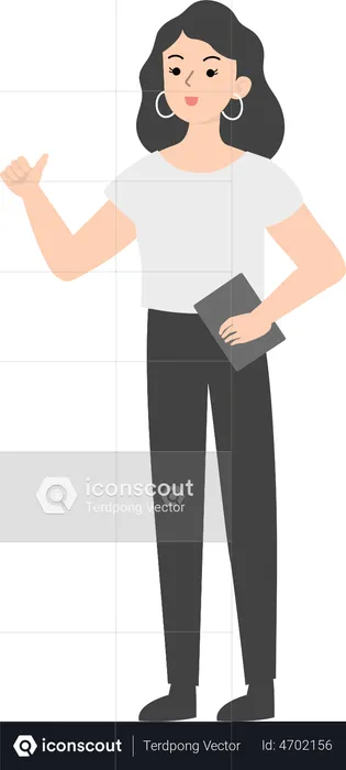 Female manager showing thumbs up  Illustration