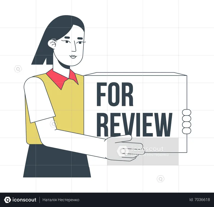 Female marketing coordinator gathering customer feedback  Illustration