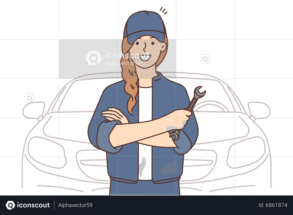 Female mechanic  Illustration