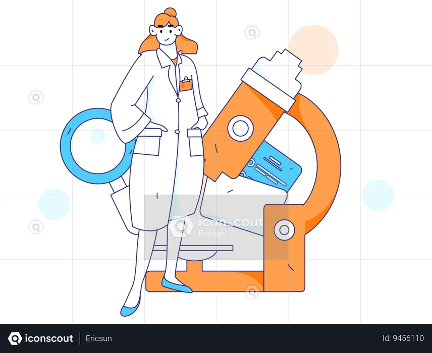 Female medical researcher  Illustration