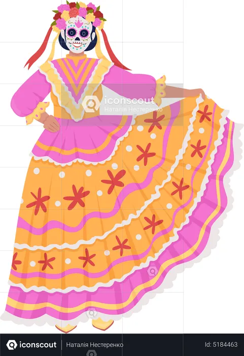 Female mexican costume  Illustration