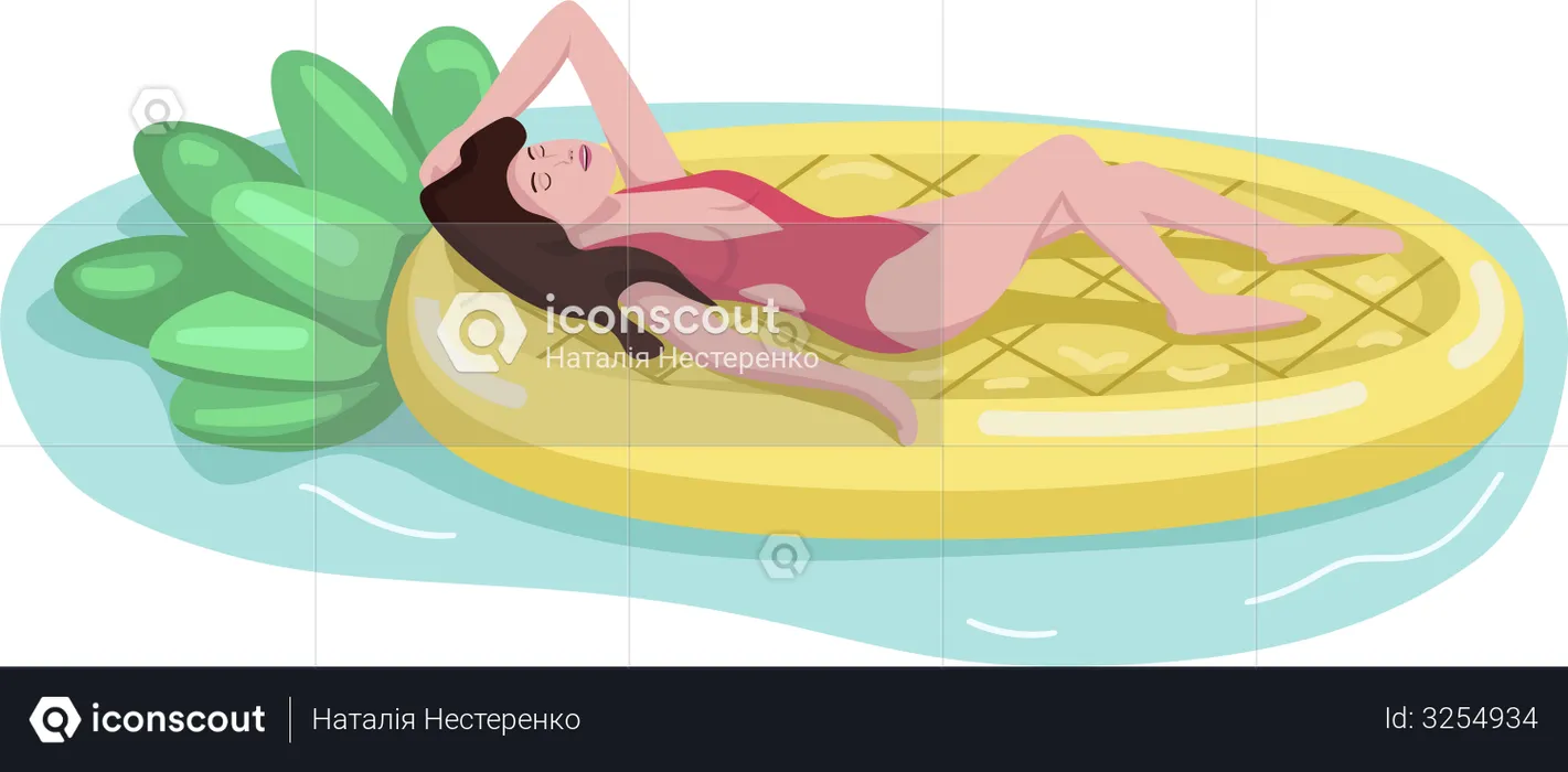 Female model sunbathing  Illustration