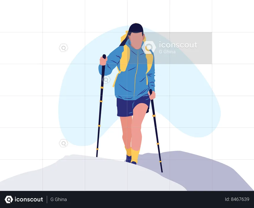 Female mountain hiker  Illustration
