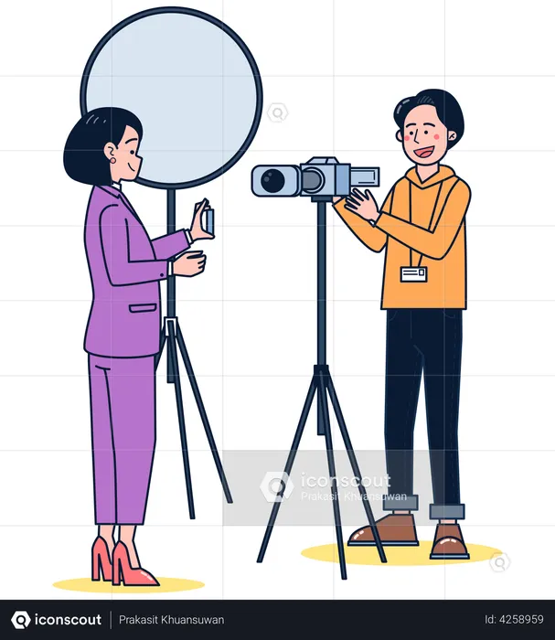 Female news reporter  Illustration