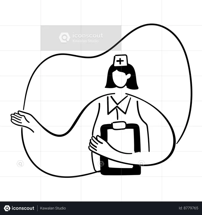 Female nurse at work  Illustration