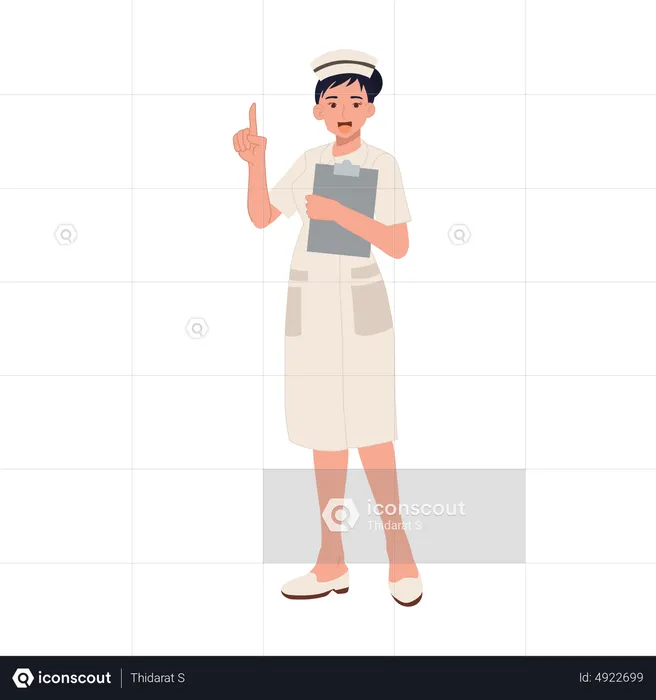 Female nurse giving information  Illustration