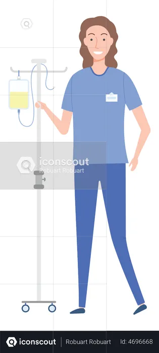 Female Nurse standing  Illustration