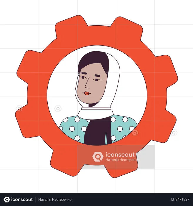 Female office worker in hijab  Illustration