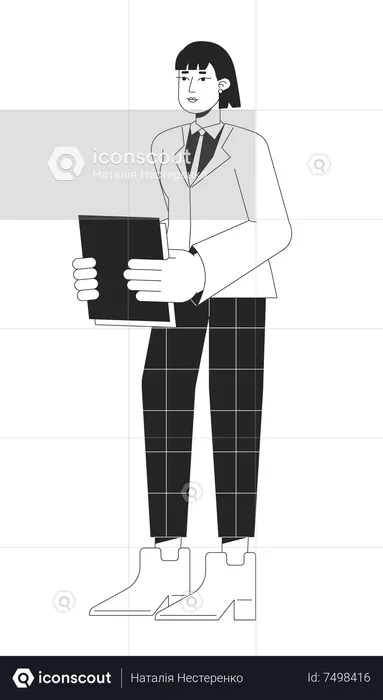 Female office worker with paperwork  Illustration
