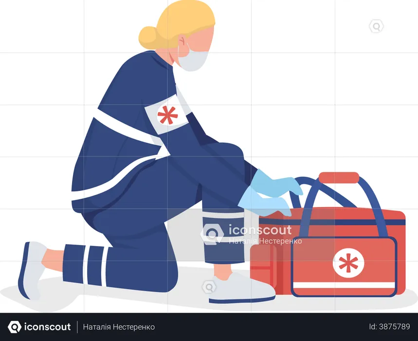 Female paramedic  Illustration