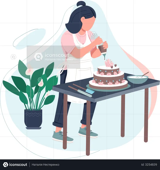 Female pastry chef  Illustration