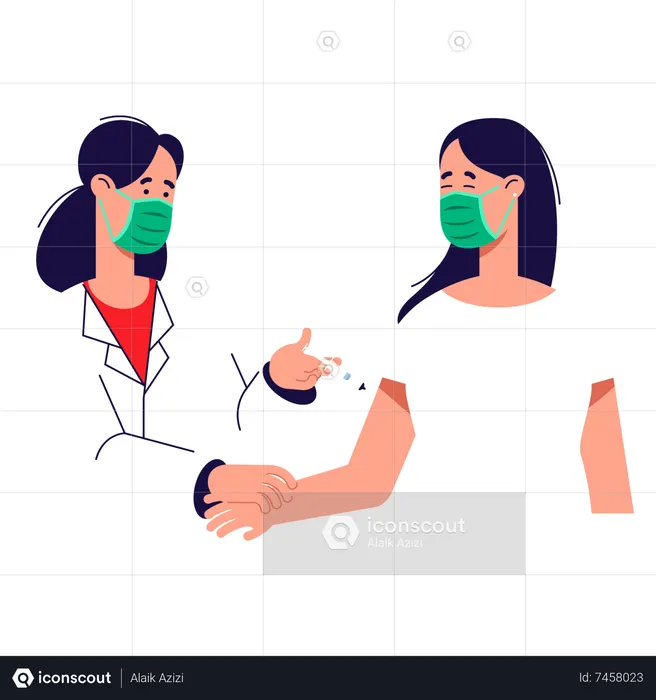 Female Patient Care  Illustration