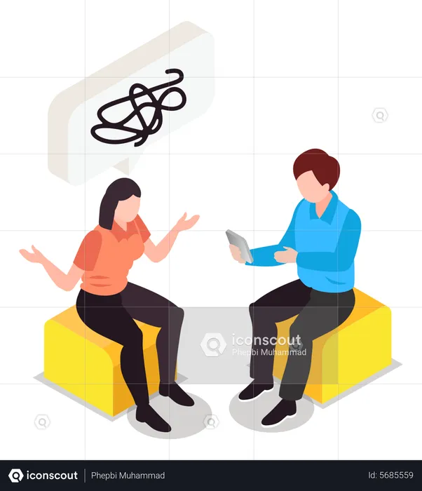 Female patient talking with psychiatrist  Illustration