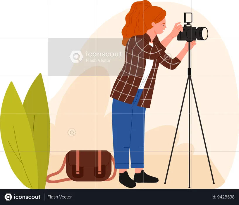 Female photographer  Illustration