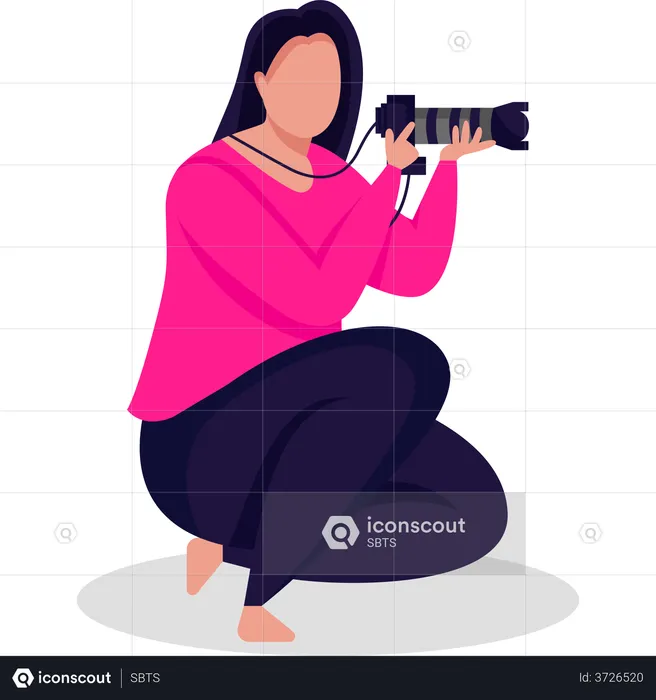 Female photographer  Illustration