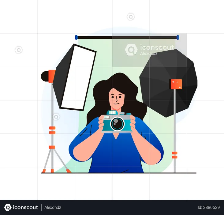 Female photographer  Illustration