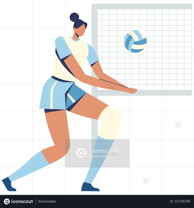 Female player Dig volleyball  Illustration