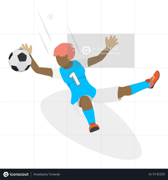 Female playing football  Illustration