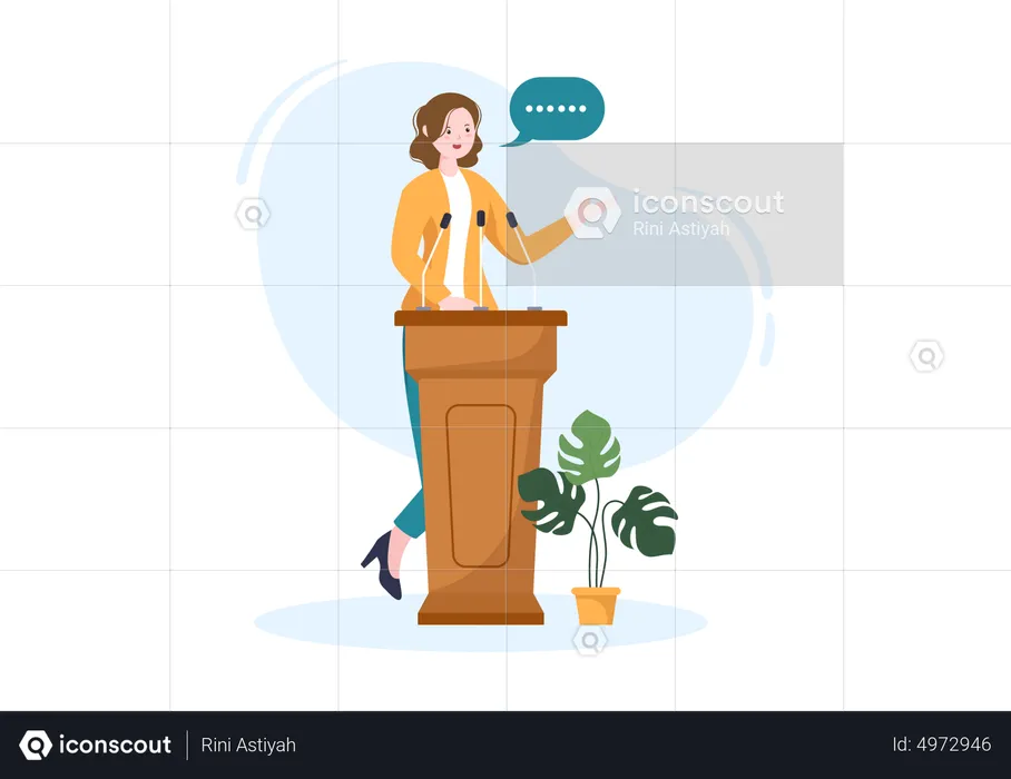 Female Politician giving speech  Illustration