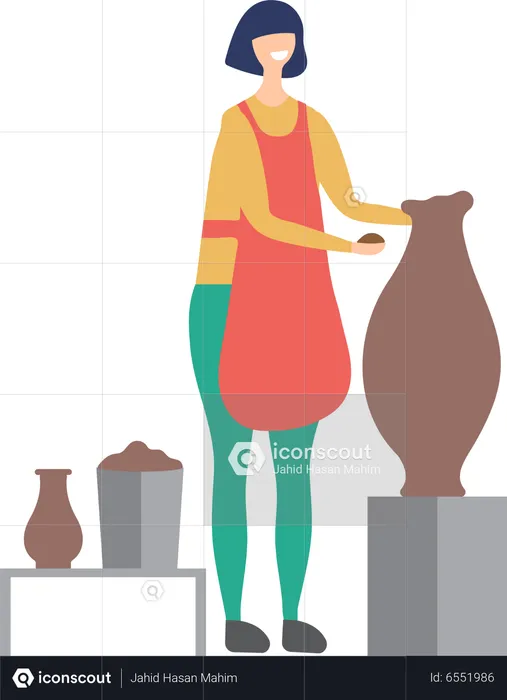 Female potter  Illustration