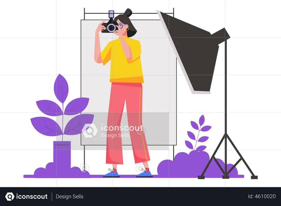 Female professional photographer  Illustration