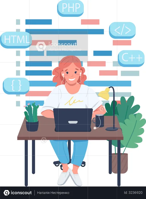 Female programmer  Illustration