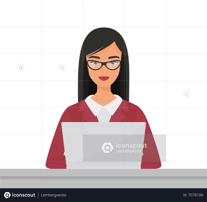 Female Programmer  Illustration