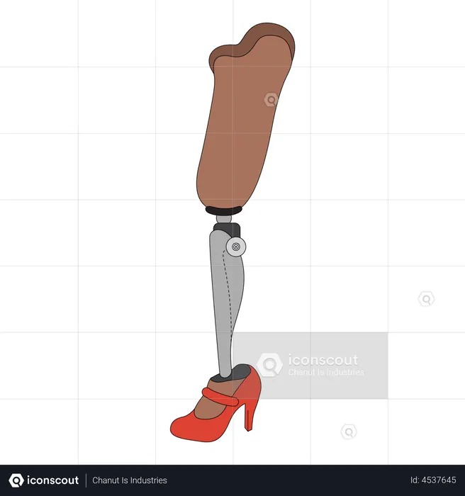 Female prosthetic leg  Illustration