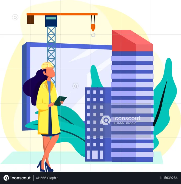 Female real estate developer  Illustration