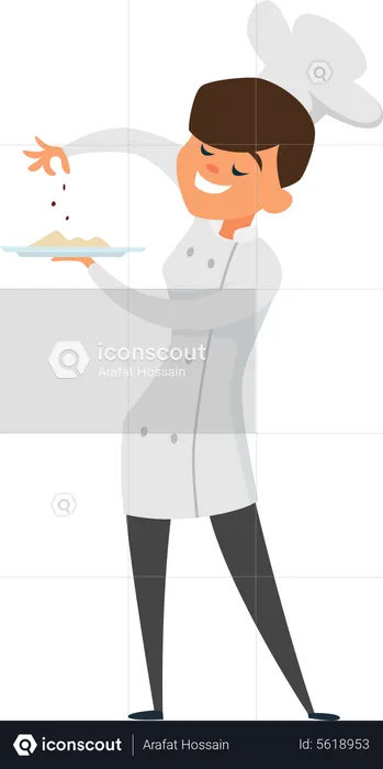 Female restaurant waiter  Illustration
