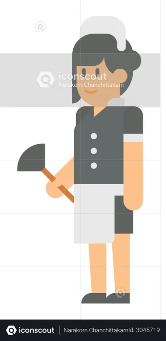 Female room cleaner  Illustration