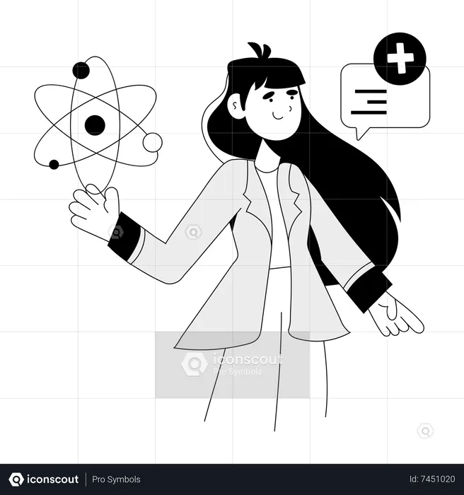 Female Scientist giving medical advice  Illustration
