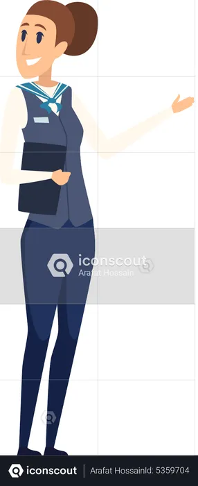 Female ship officer  Illustration