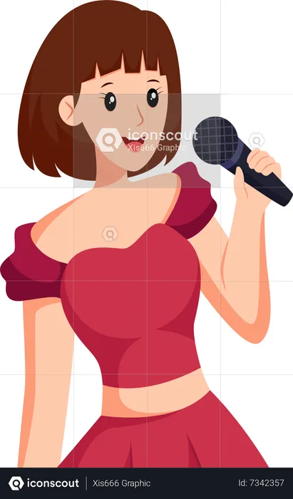 Female Singer Profession  Illustration