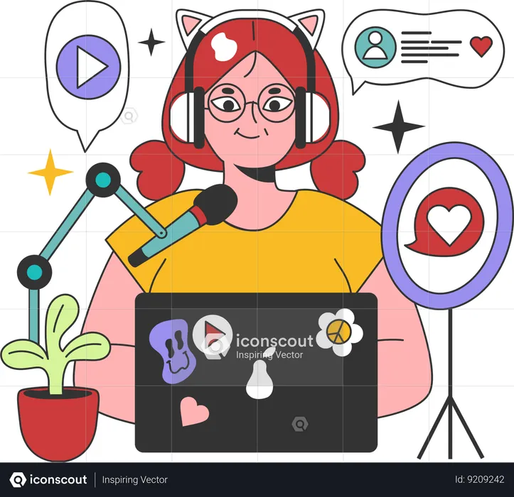 Female social media influencer  Illustration