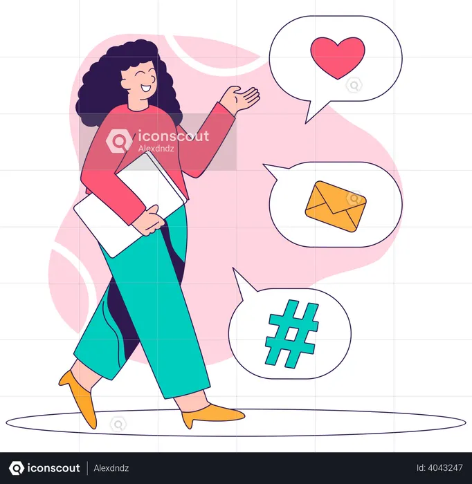 Female social media influencer  Illustration