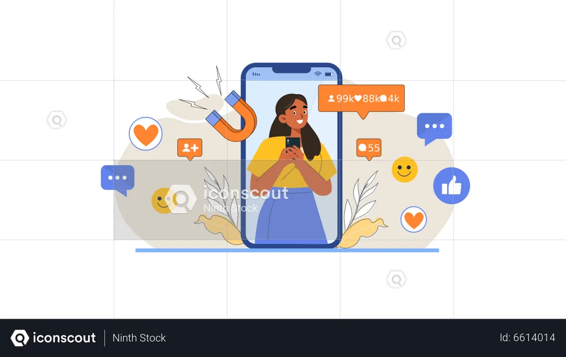 Female Social media influencer  Illustration