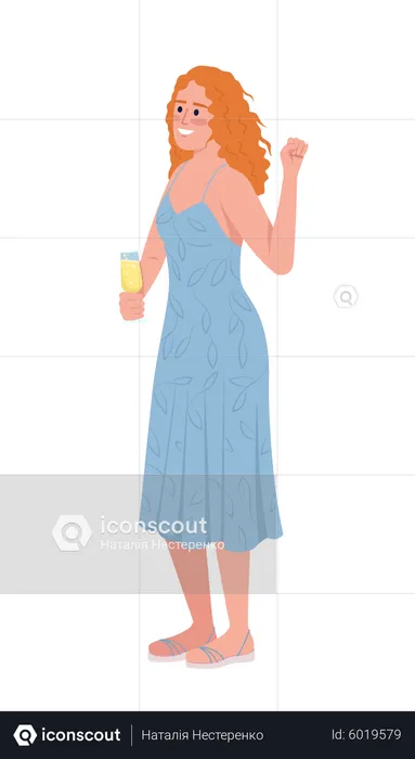 Female speech giver in dress  Illustration
