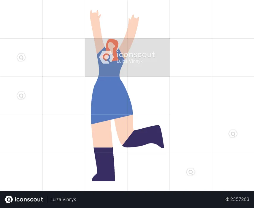 Female standing in dance pose  Illustration