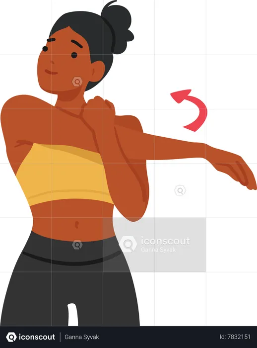 Female Stretches Shoulders  Illustration