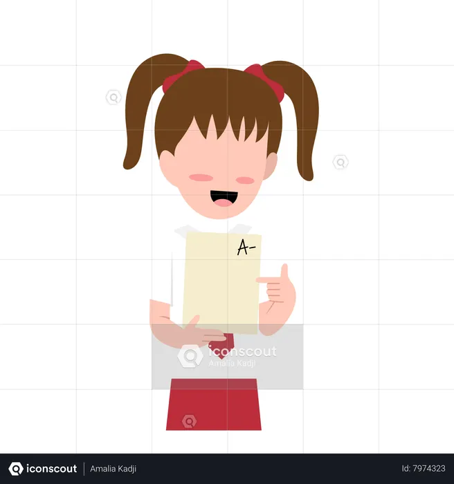 Female student got bad score  Illustration